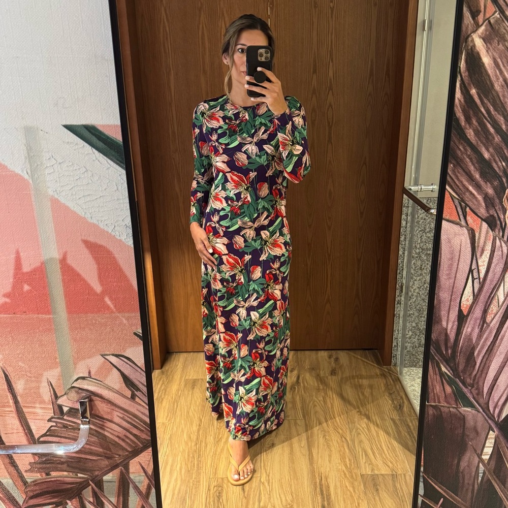 Floral Open Back Maxi Dress Used Once